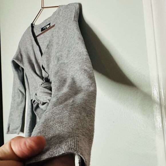 CAARA Women's Light Grey Sweater Knot at Waist Bintu Midi Dress Size Extra Small - Picture 8 of 12